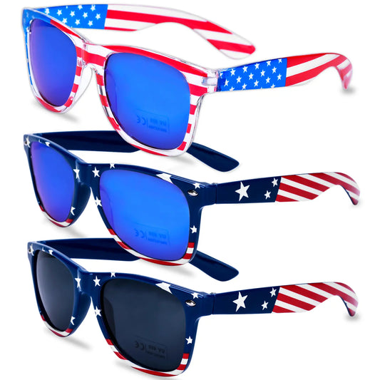 3 Pairs American Flag Sunglasses, 4Th of July Decorations Frame Sunglasses for Women Men Teens, Patriotic Party Favors Supplies Independence Day Memorial Day Decorations 4Th of July Accessories