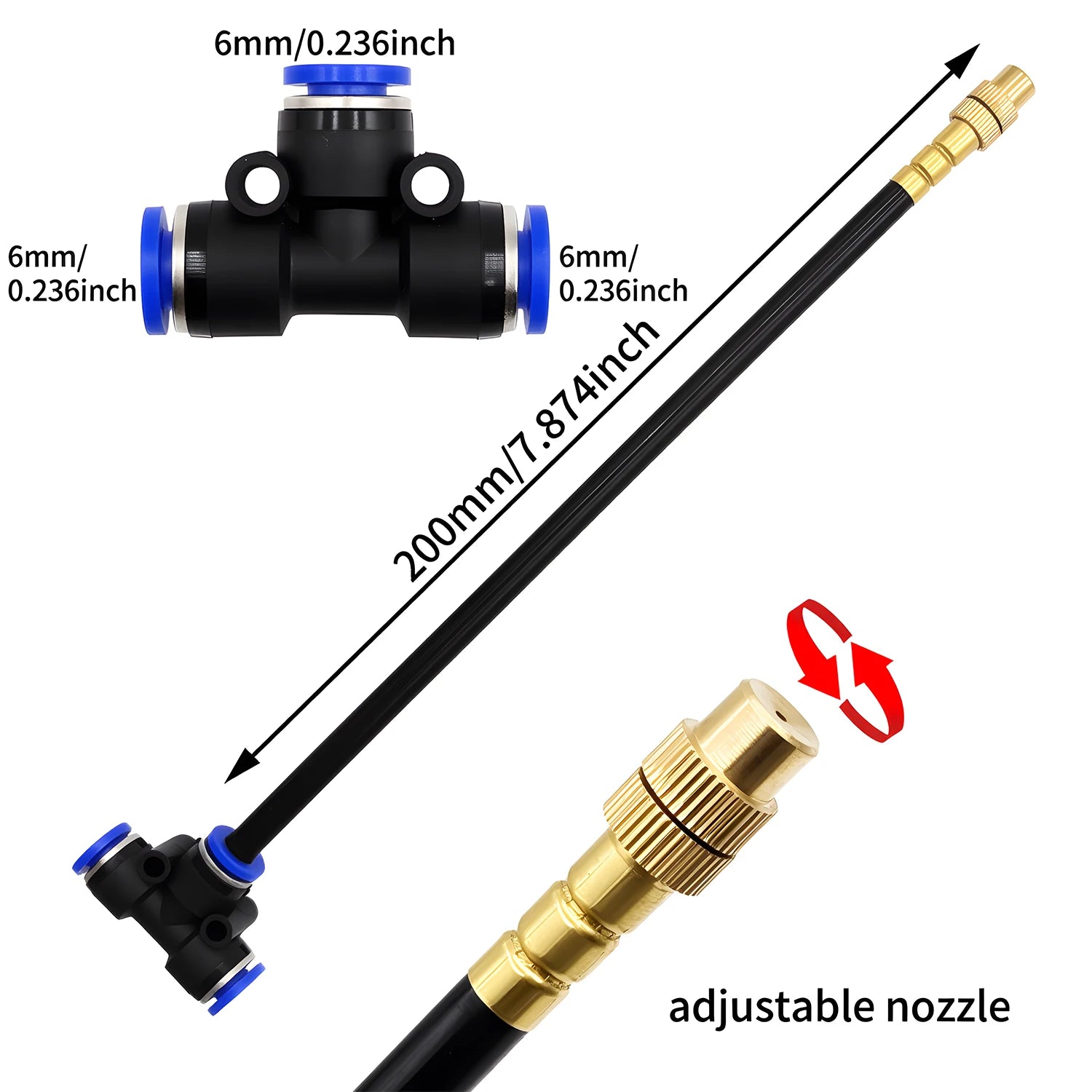 DIY Free Bending Universal Spray Kit for Greenhouse Garden Flowers Plant Watering Irrigation Patio Misting Cooling System