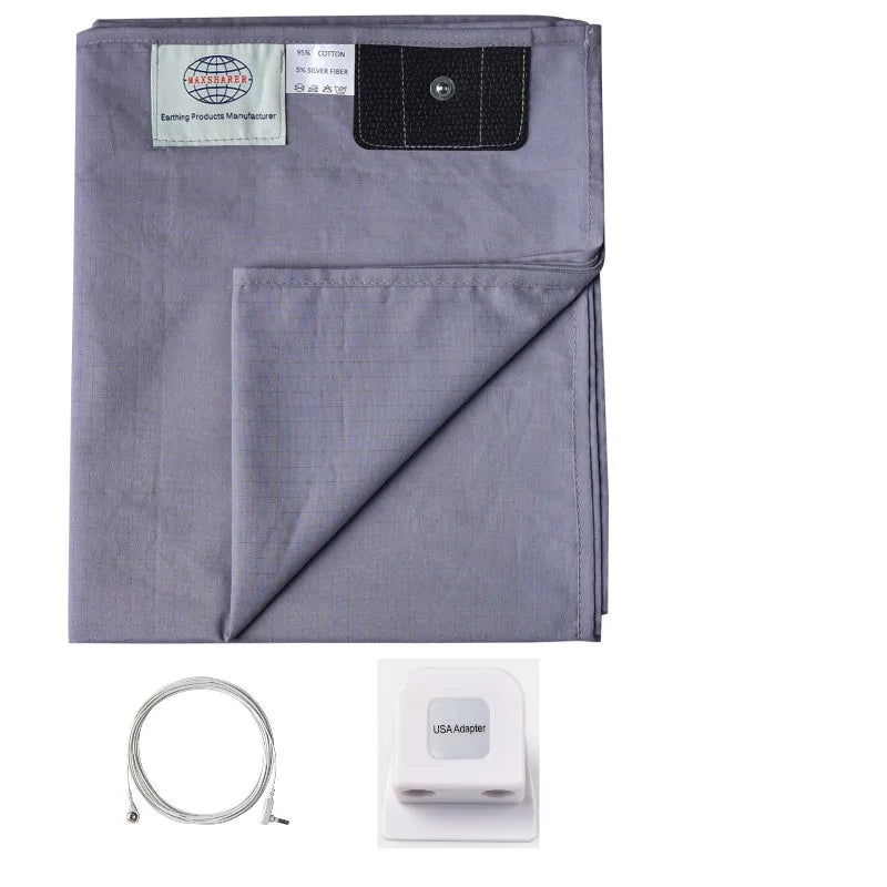 Grounding Bed Sheet 68*132Cm Conductive Silver Fiber Flat Sheet Organic Cotton Earthing Sheet for Better Sleep