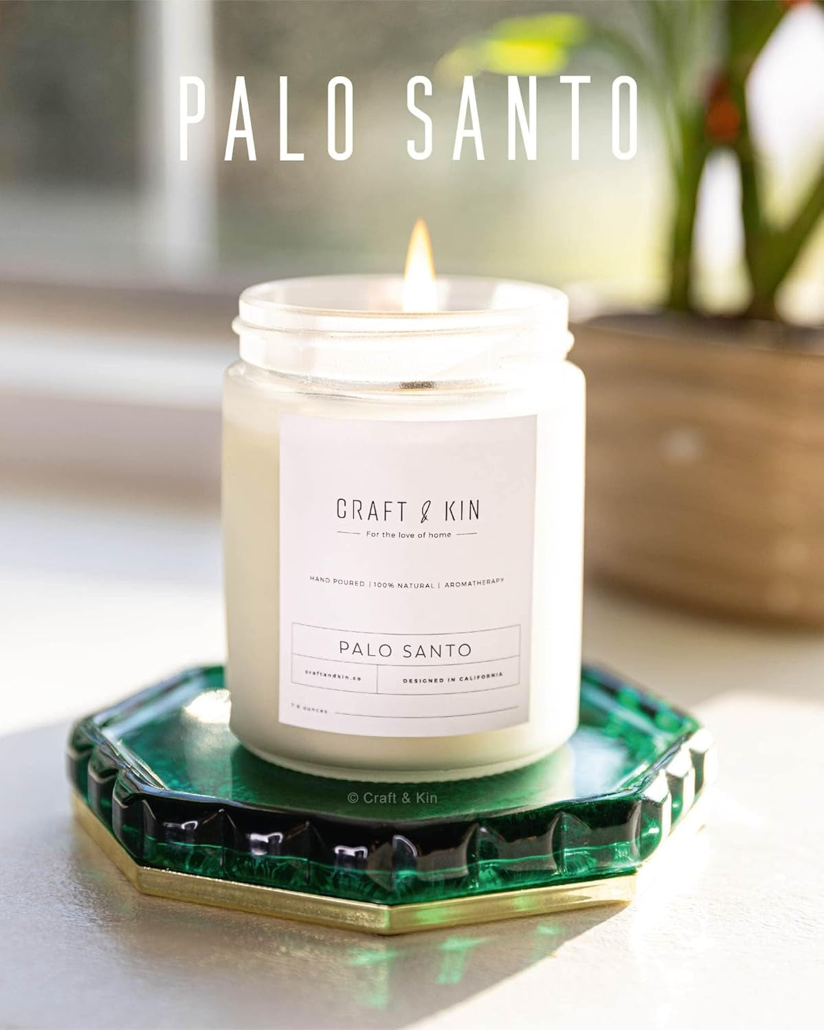 Palo Santo Scented Candle | 8 Oz 45 Hour Long Lasting | Classic Soy Woodwick Winter Candles | Made with Natural Soy | Holiday Candles Gifts for Men and Women