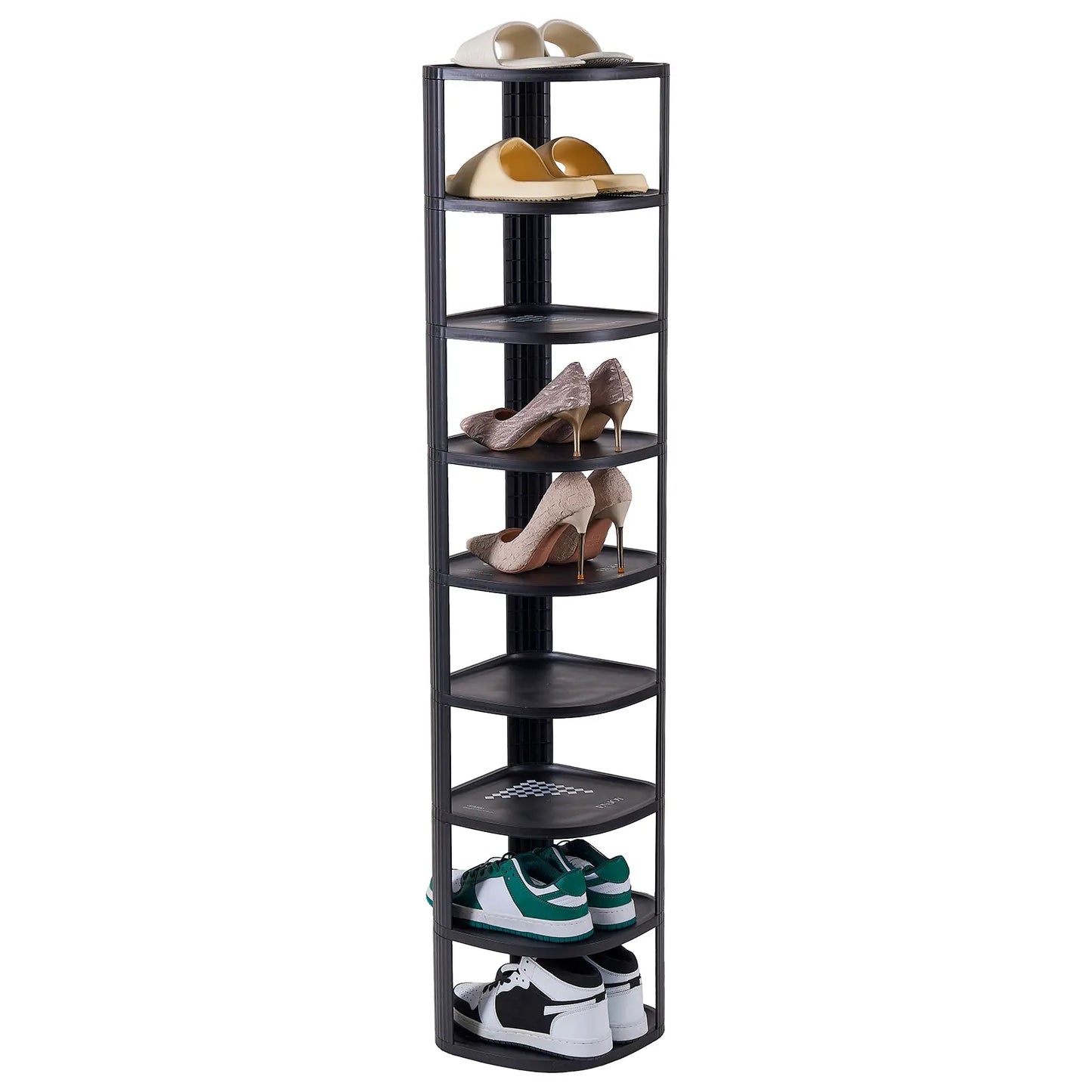 UFORU Corner Shoe Rack Stackable Shoe Rack Organizer for Entryway Closet Corner, Free Standing Shoe Rack Shelf, Saving, Curved, off White