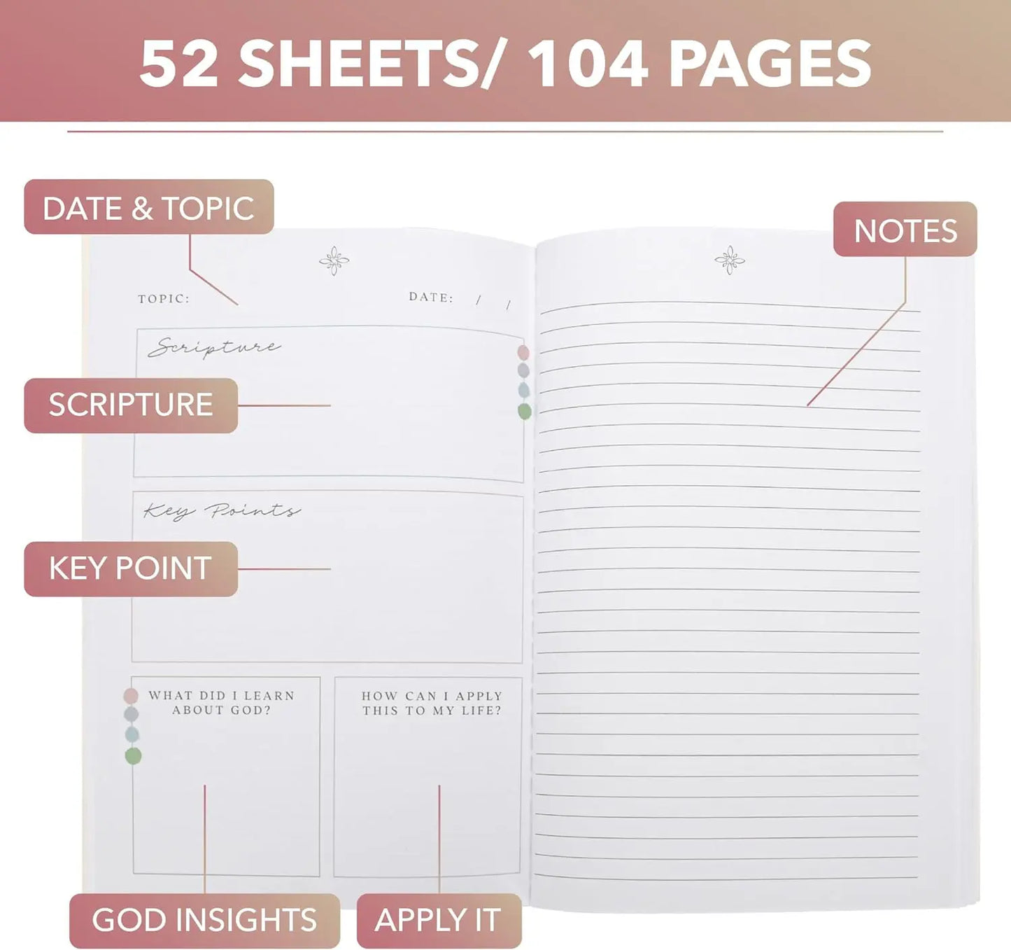 Selah by Mr. Pen - Church Notes Journal with Mini Bible Journaling Kit