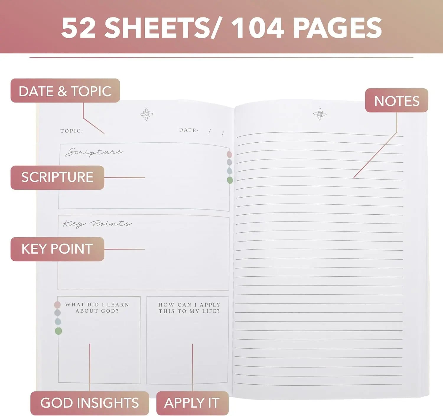 Selah by Mr. Pen - Church Notes Journal with Mini Bible Journaling Kit