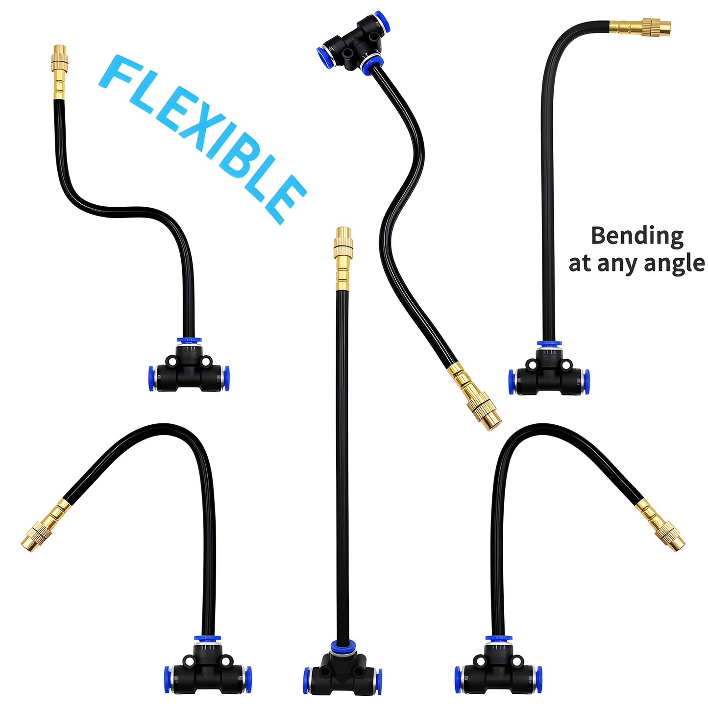 DIY Free Bending Universal Spray Kit for Greenhouse Garden Flowers Plant Watering Irrigation Patio Misting Cooling System