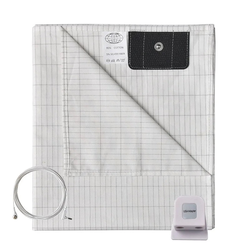 Grounding Bed Sheet 68*132Cm Conductive Silver Fiber Flat Sheet Organic Cotton Earthing Sheet for Better Sleep