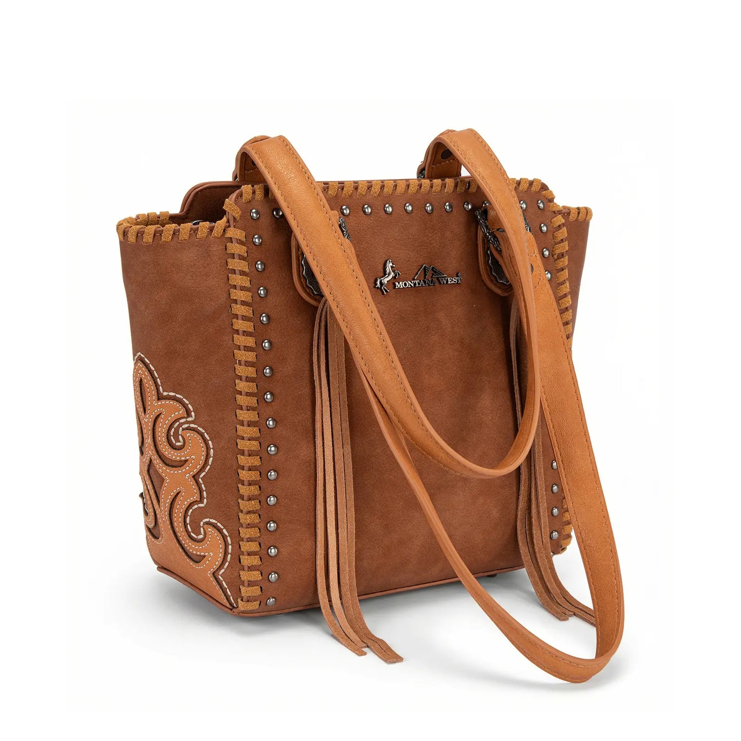 Montana West Western Small Tote Bag for Women Designer Leather Tassel Top Handle Handbags