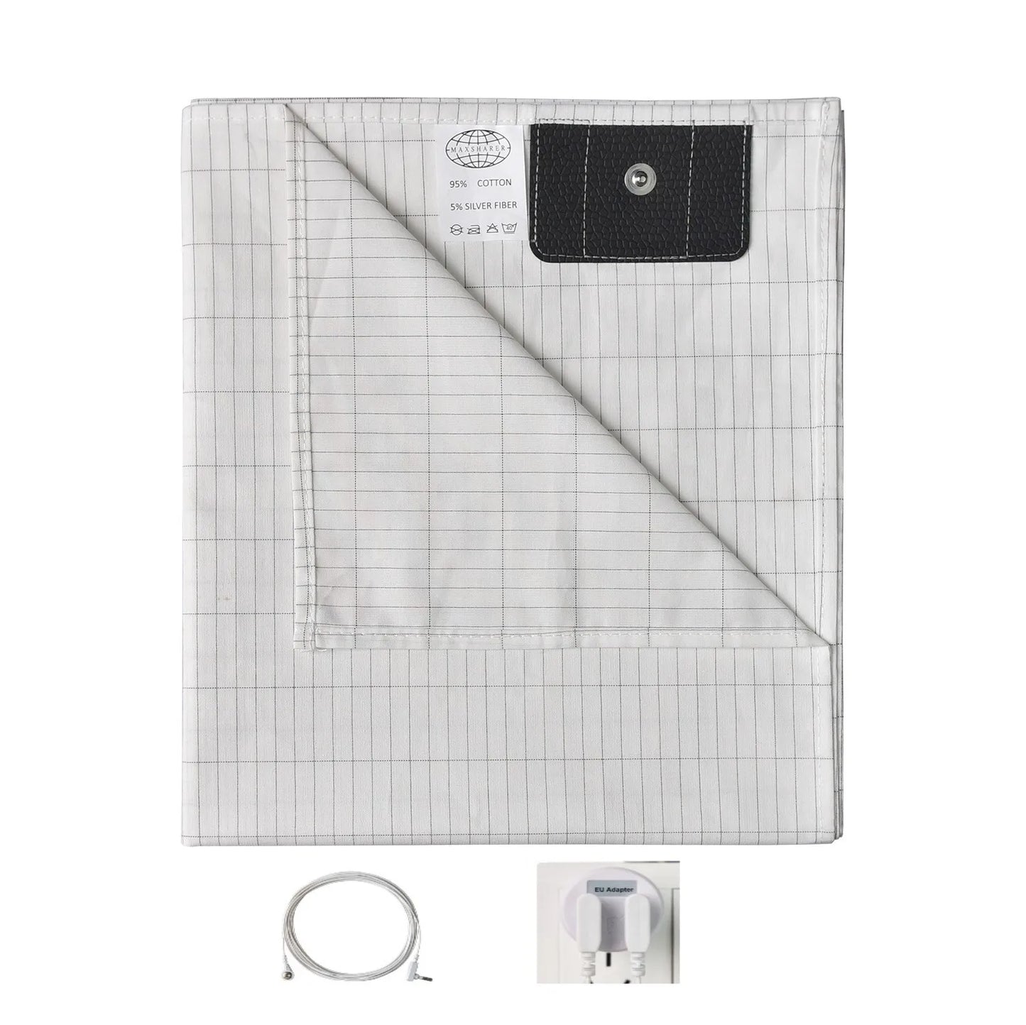 Grounding Bed Sheet 68*132Cm Conductive Silver Fiber Flat Sheet Organic Cotton Earthing Sheet for Better Sleep