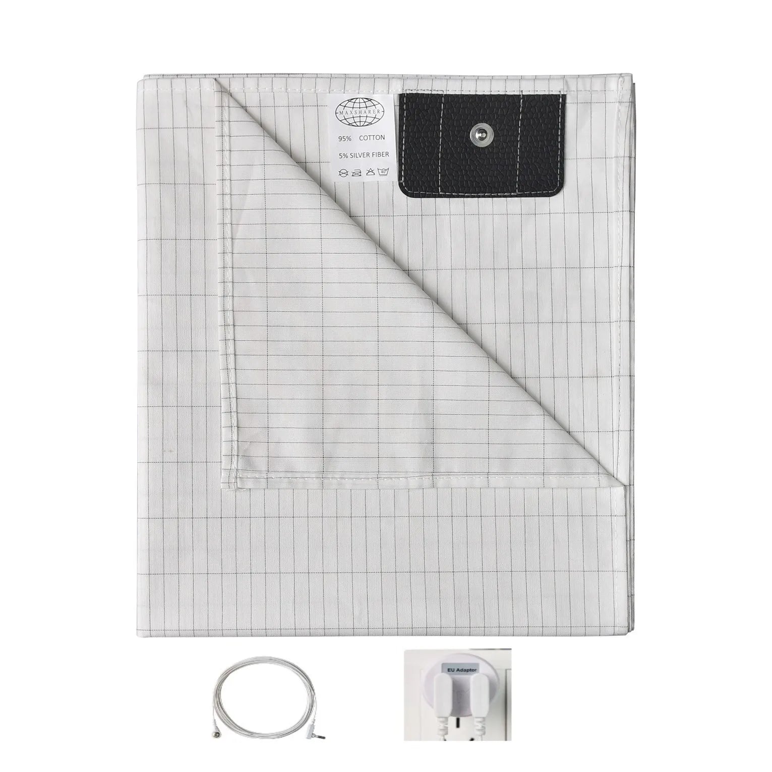Grounding Bed Sheet 68*132Cm Conductive Silver Fiber Flat Sheet Organic Cotton Earthing Sheet for Better Sleep