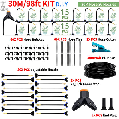 DIY Free Bending Universal Spray Kit for Greenhouse Garden Flowers Plant Watering Irrigation Patio Misting Cooling System
