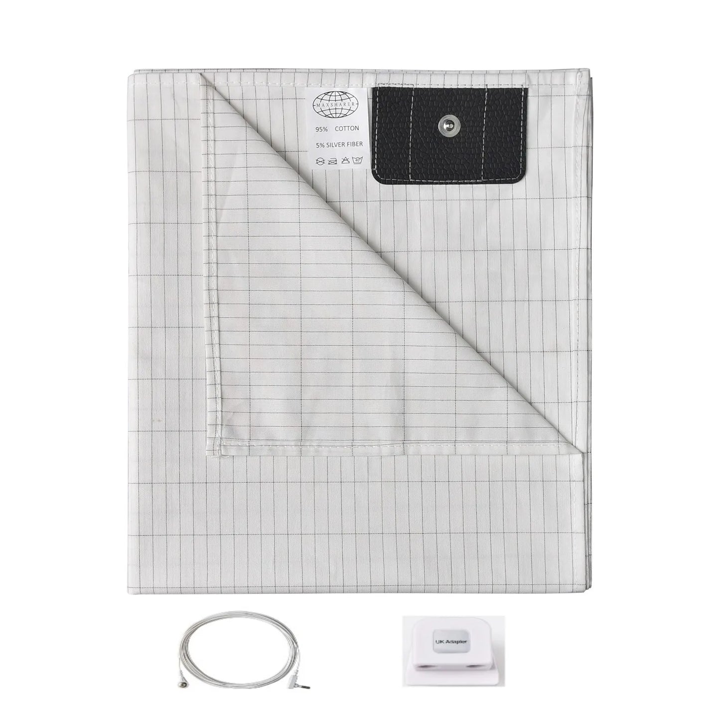 Grounding Bed Sheet 68*132Cm Conductive Silver Fiber Flat Sheet Organic Cotton Earthing Sheet for Better Sleep