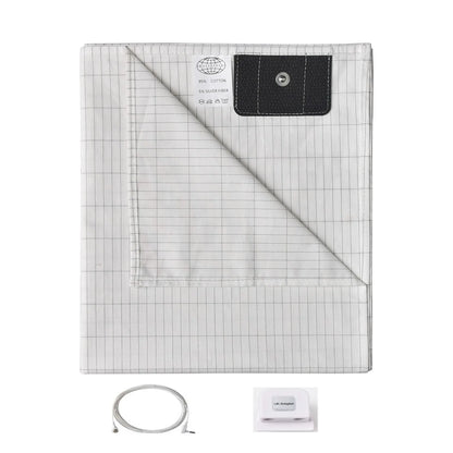 Grounding Bed Sheet 68*132Cm Conductive Silver Fiber Flat Sheet Organic Cotton Earthing Sheet for Better Sleep