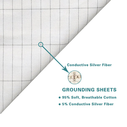 Grounding Bed Sheet 68*132Cm Conductive Silver Fiber Flat Sheet Organic Cotton Earthing Sheet for Better Sleep