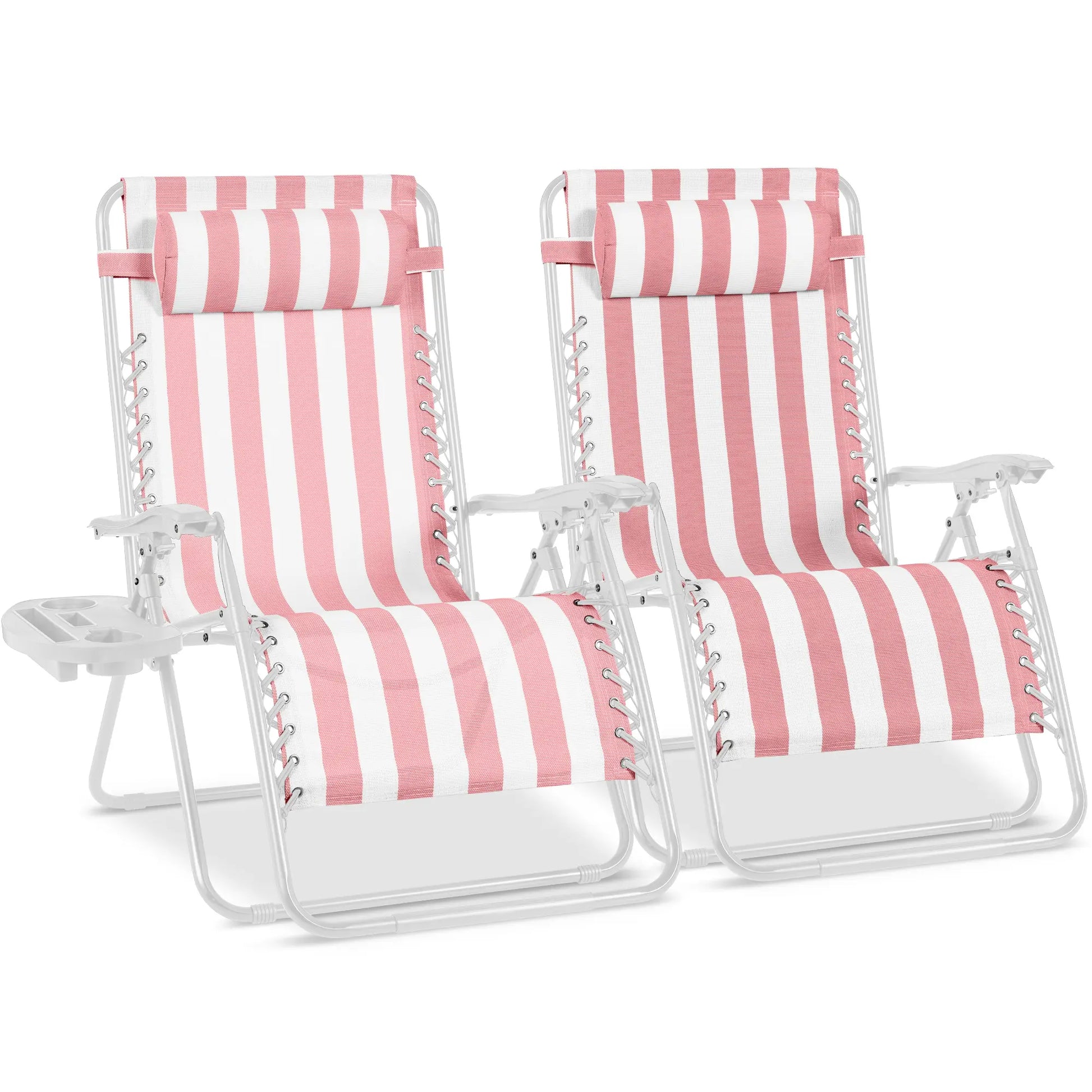 Best Choice Products Set of 2 Extra Wide Zero Gravity Lounge Chair Recliners W/ Cup Holder