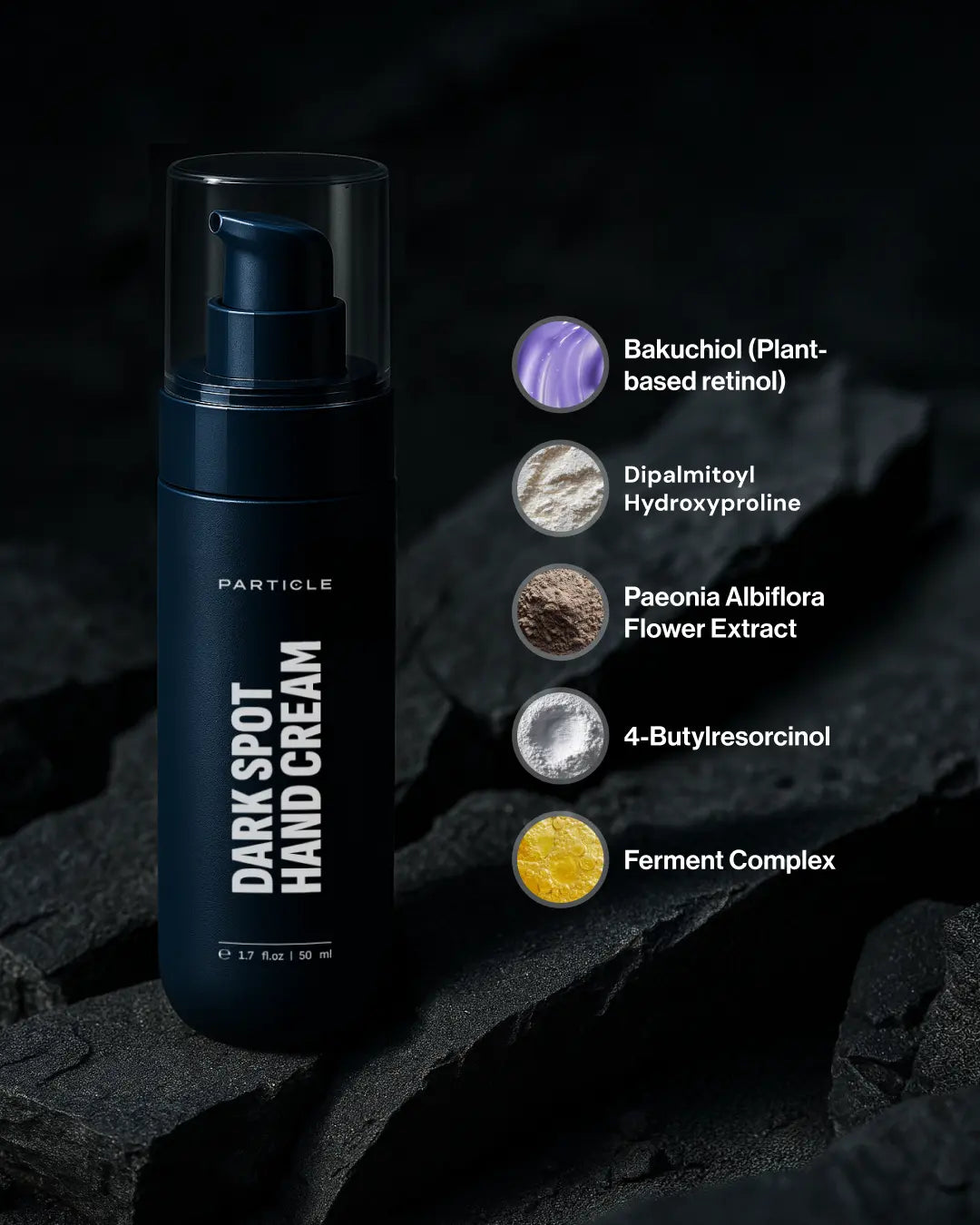 Particle Hand Cream with Bakuchiol & 4-Butylresorcinol Fights Dark Spots on Hands