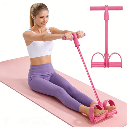 Multifunctional Tension Rope, 4-Tube Elastic Yoga Pedal Tension Belt, Natural Latex Tension Rope Fitness Equipment, for Abdominal/Waist/Arm/Leg Stretching