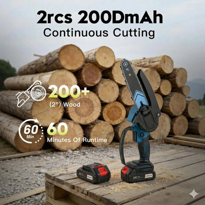 Mini Chainsaw,Portable Electric Cordless Chainsaw,Battery Powered,Small Power Handheld Chain Saws Pruning Shears for Tree Branches,Gifts for Men Women(2 Batteries&2 Chains)
