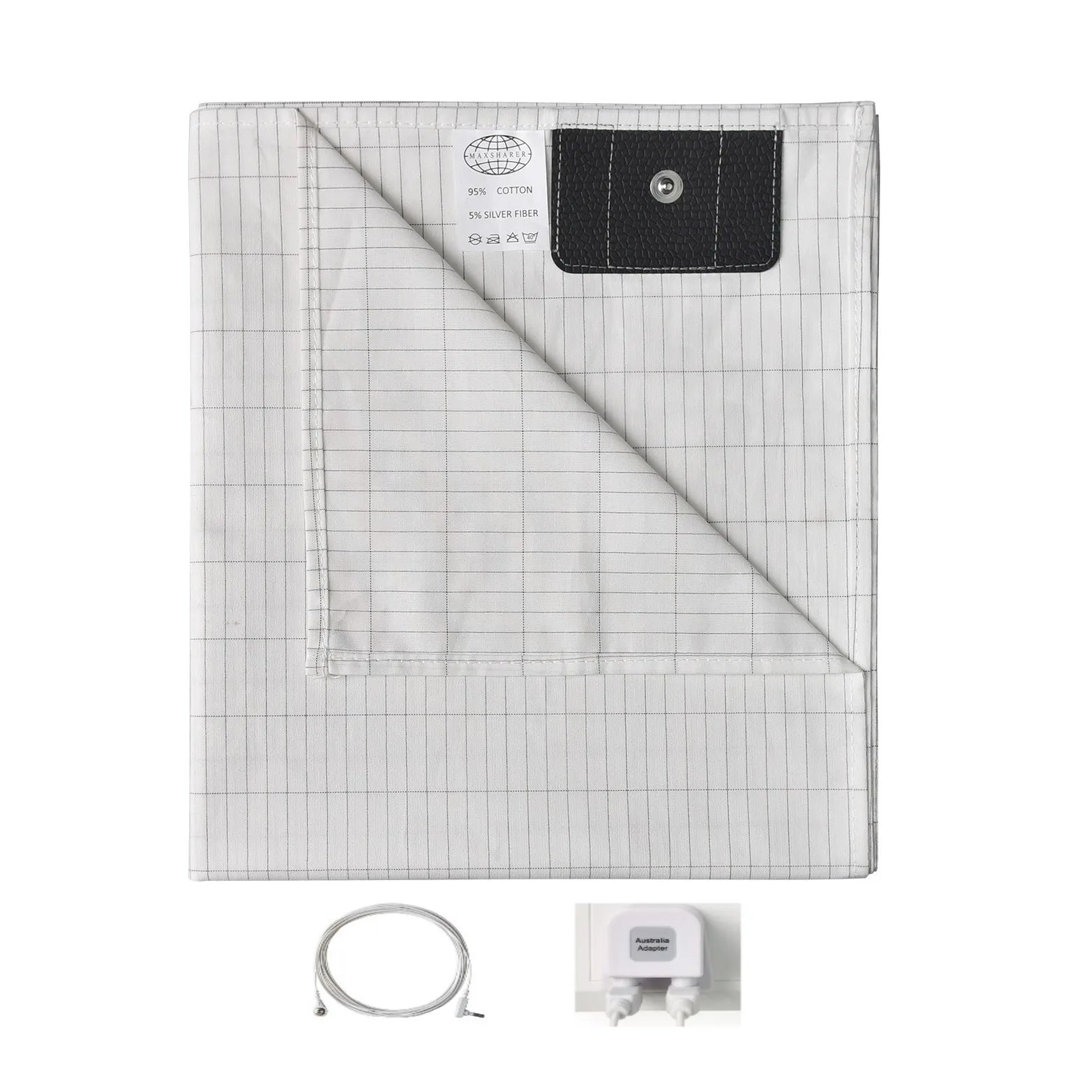 Grounding Bed Sheet 68*132Cm Conductive Silver Fiber Flat Sheet Organic Cotton Earthing Sheet for Better Sleep