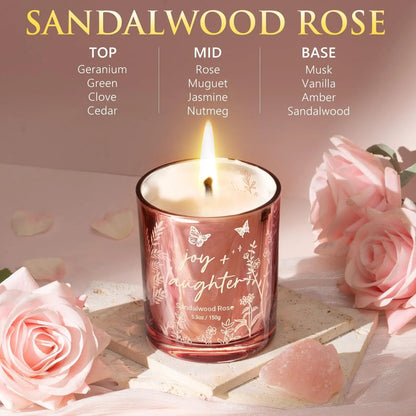 Mayicivo Mother'S Day Gifts for Women Mom Friend Sister, Unique Birthday Gifts for Women Girlfriend Wife Daughter, Christmas Candles Hummingbird Rotating Scented Candles Set for Woman with Crochet Flower Bouquet
