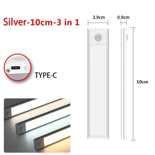 10-60Cm LED under Cabinet Lights Wireless Motion Sensor Night Light Ultra Thin Light for Kitchen Bedroom Closet Cabinet Lighting