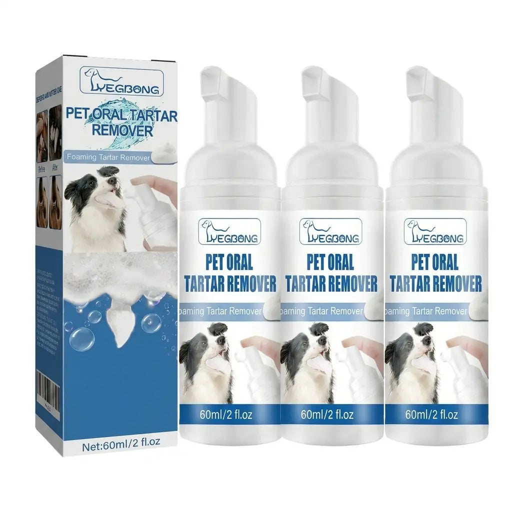 Pet Dental Tartar Remover — Removes Tartar, Whitens Teeth, Eliminates Bad Breath; Foaming Oral Cleaner