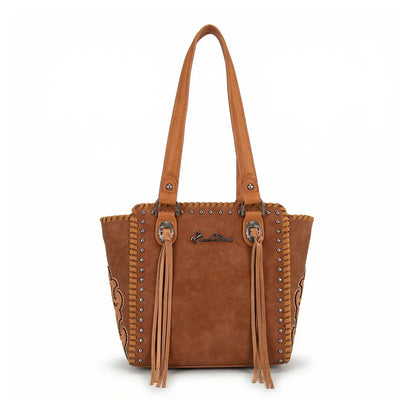 Montana West Western Small Tote Bag for Women Designer Leather Tassel Top Handle Handbags
