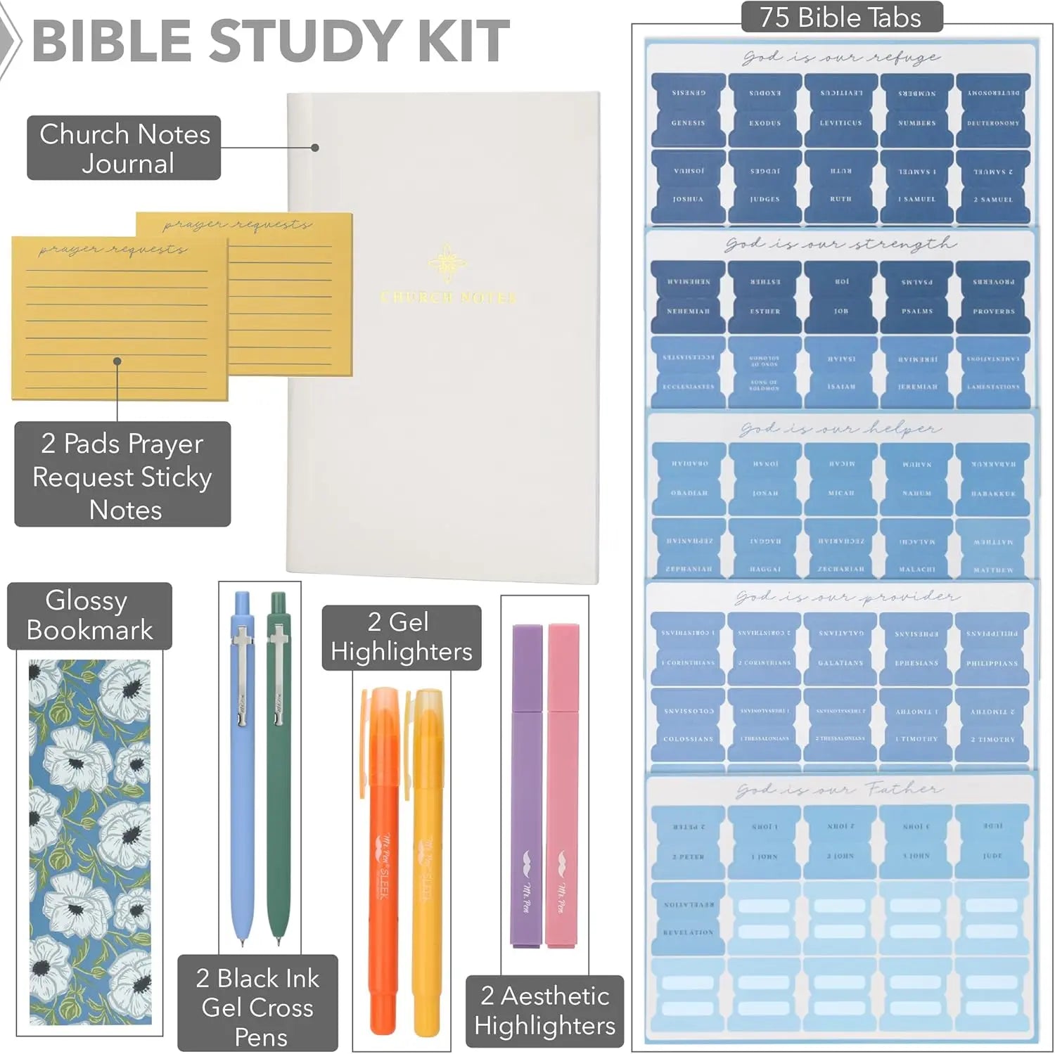Selah by Mr. Pen - Church Notes Journal with Mini Bible Journaling Kit