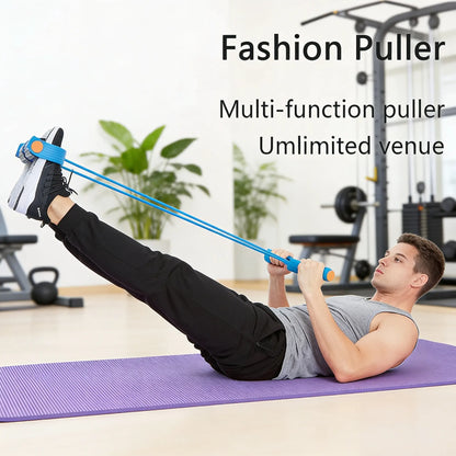 Multifunctional Tension Rope, 4-Tube Elastic Yoga Pedal Tension Belt, Natural Latex Tension Rope Fitness Equipment, for Abdominal/Waist/Arm/Leg Stretching
