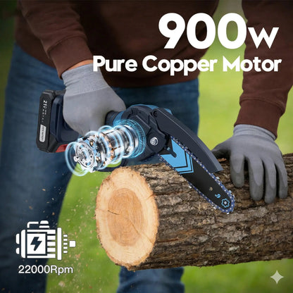 Mini Chainsaw,Portable Electric Cordless Chainsaw,Battery Powered,Small Power Handheld Chain Saws Pruning Shears for Tree Branches,Gifts for Men Women(2 Batteries&2 Chains)