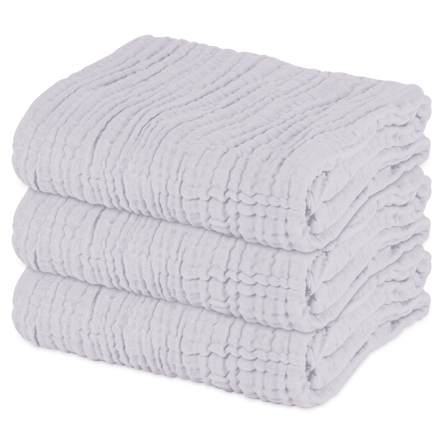 Muslin Baby Bath Towel Soft Muslin Cotton Baby Towel Absorbent 3 Pack 40" X 40" (Grey)