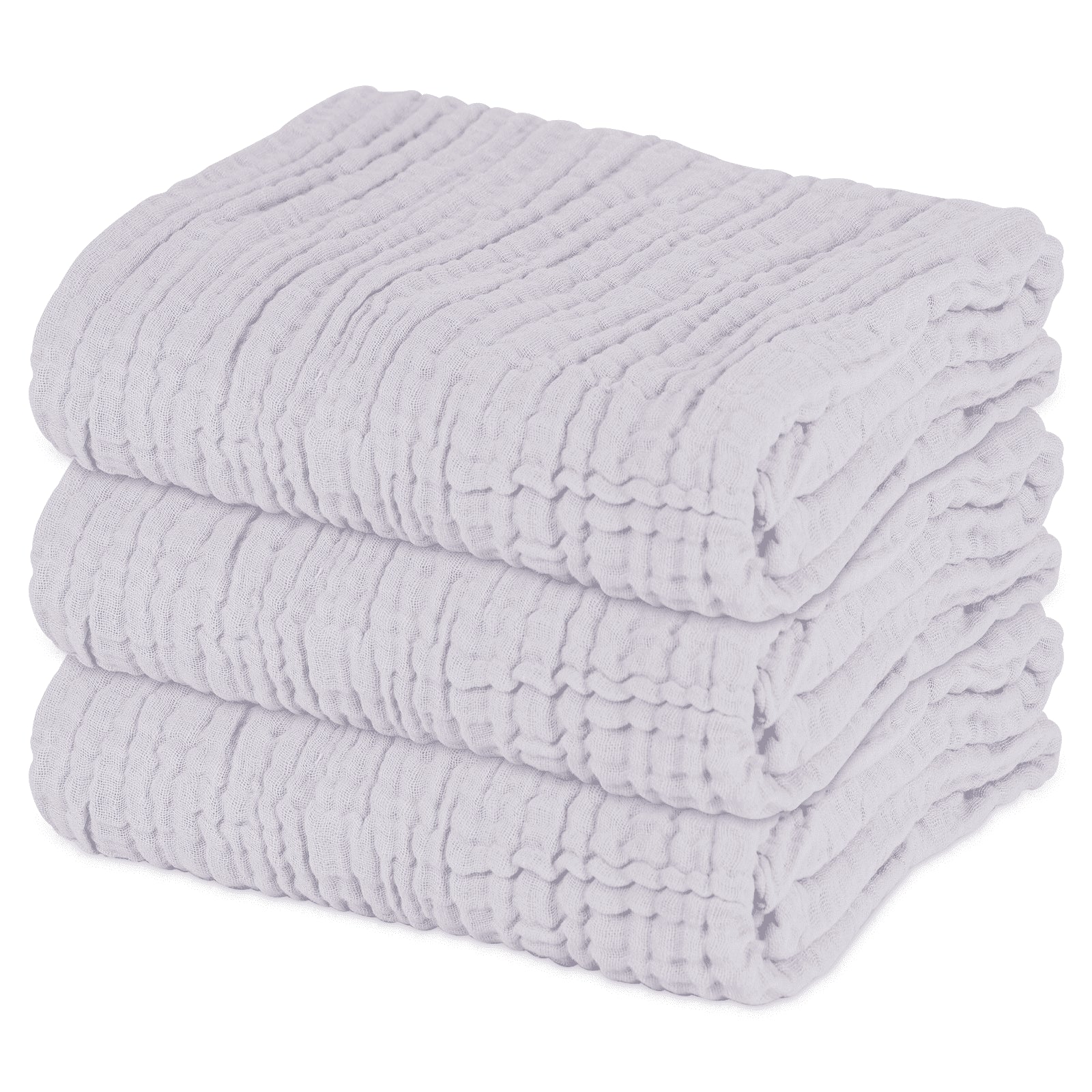 Muslin Baby Bath Towel Soft Muslin Cotton Baby Towel Absorbent 3 Pack 40" X 40" (Grey)