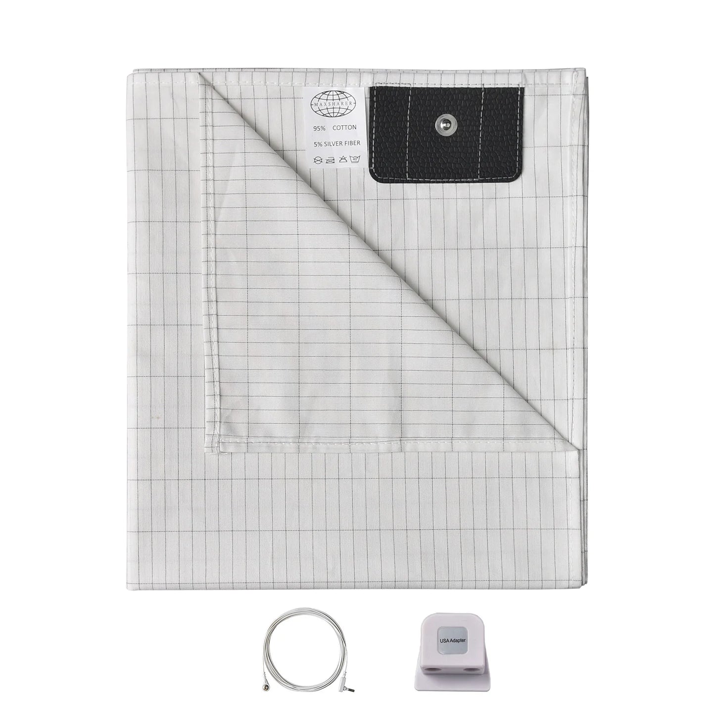 Grounding Bed Sheet 68*132Cm Conductive Silver Fiber Flat Sheet Organic Cotton Earthing Sheet for Better Sleep