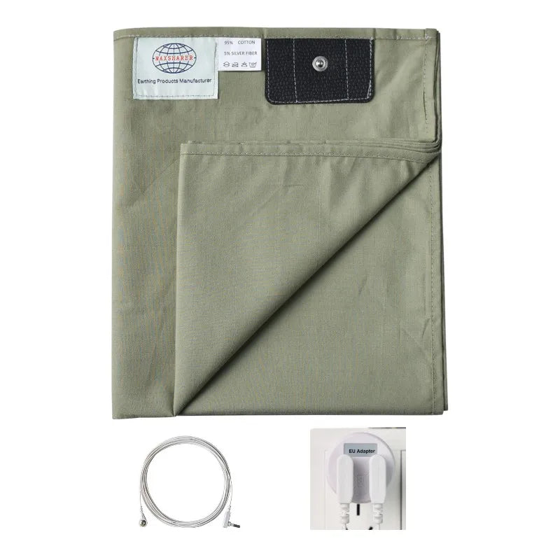 Grounding Bed Sheet 68*132Cm Conductive Silver Fiber Flat Sheet Organic Cotton Earthing Sheet for Better Sleep